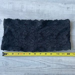 Black Lace Bandeau Bra Strapless